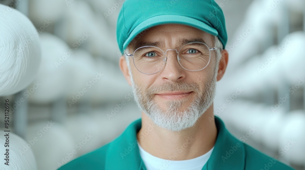 Fototapeta premium Quality Control Specialist in Modern Textile Factory Ensuring High Standards in Industrial Production