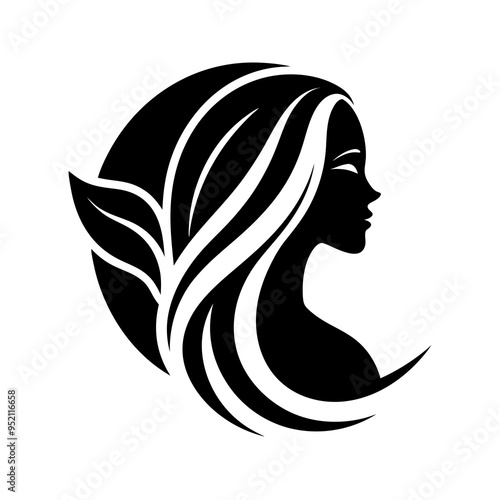 Salon logo icon for woman silhouette