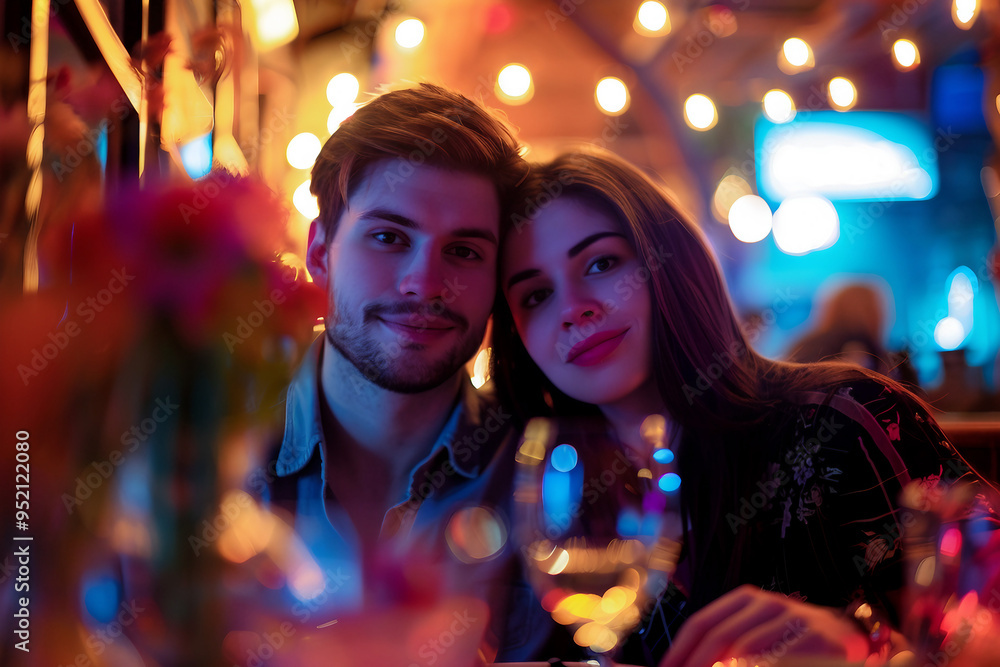 Romantic dinner, anniversary celebration, cozy restaurant cafe date, Generative AI image Romantic dinner, anniversary celebration, cozy restaurant cafe date, Generative AI image