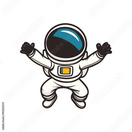 Cute Astronaut Vector Logo | No Background Illustration