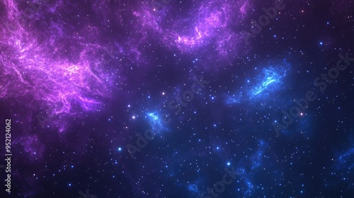 Purple and blue stars in a space background 