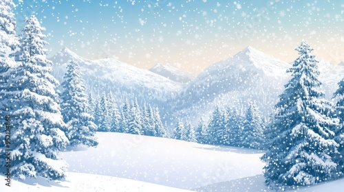 Wallpaper Mural Winter Landscape background vector, snow background Torontodigital.ca