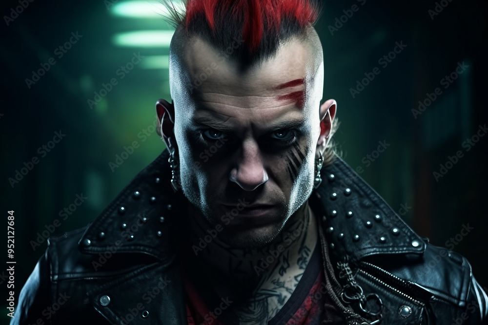 Brutal metal music lover rocker band member diversity age, cool punk style, Generative AI photo Brutal metal music lover rocker band member diversity age, cool punk style, Generative AI photo