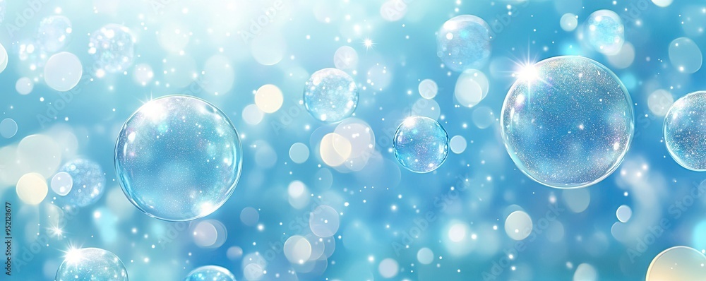 Blue background with bubbles. Illustration. Wallpaper, background, banner Blue background with bubbles. Illustration. Wallpaper, background, banner