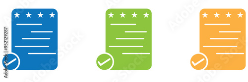 Rating star set for customer feedback or product experience with bad poor average good and excellent text. Five-star rating scale. Vector illustration.