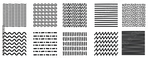 hand drawn abstract lines pattern collection