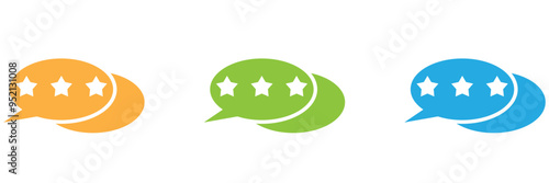 Rating star set for customer feedback or product experience with bad poor average good and excellent text. Five-star rating scale. Vector illustration.
