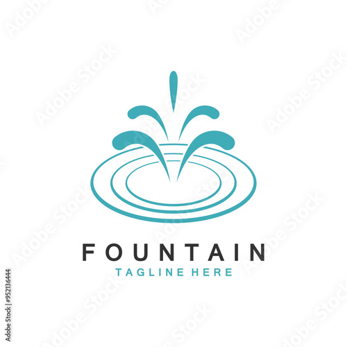 Fountain Logo Simple Silhouette Design