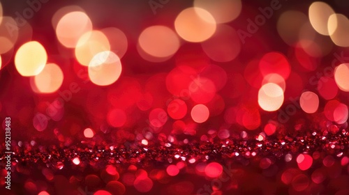Red glitter bokeh vintage lights 