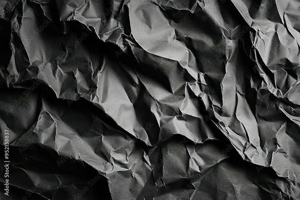 Crumpled Black Paper Texture