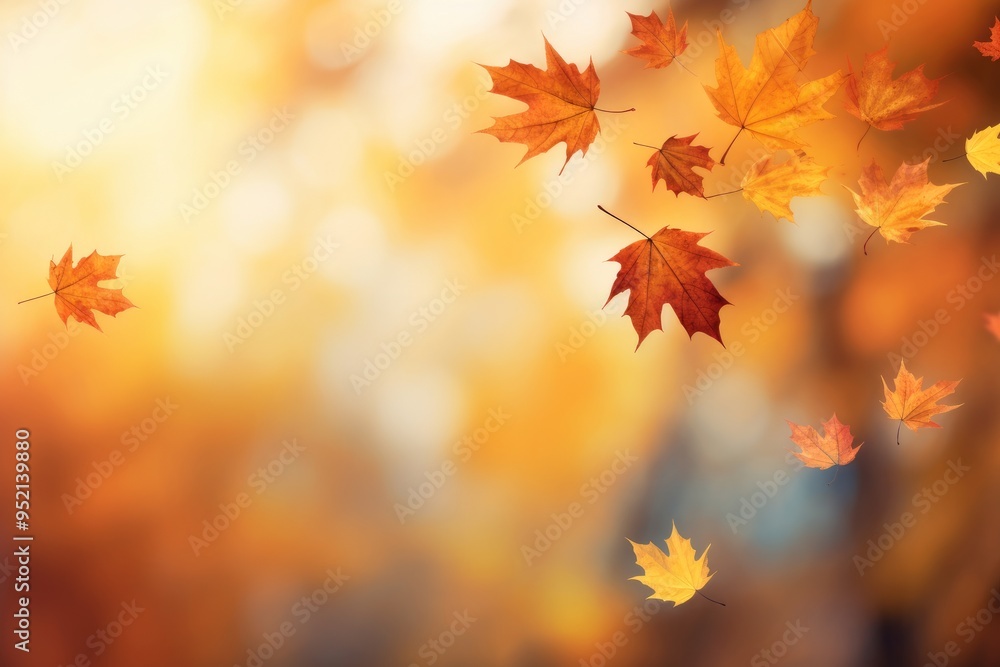 Yellow and red maple leaves in the autumn park. Natural blurred background. Yellow and red maple leaves in the autumn park. Natural blurred background.