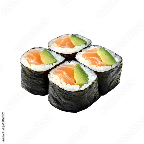 four salmon avocado maki png photo