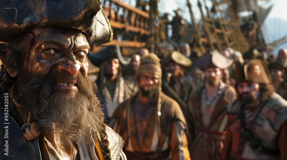 Obraz premium Fearsome Pirate Crew Portrait
