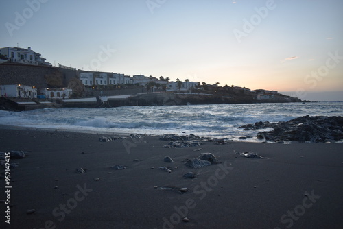 sunrise at the beach in Poris de Abona photo