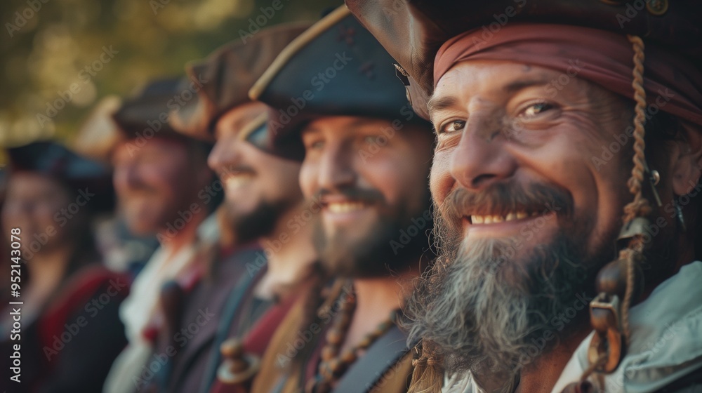 Fototapeta premium Smiling Pirate Crew Portrait
