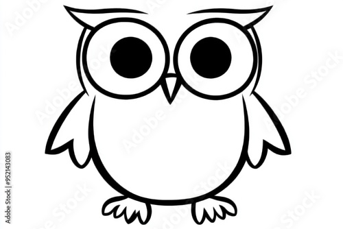 A charming and simple owl coloring page designed for young children to express creativity while enjoying a fun art activity in a playful learning environment