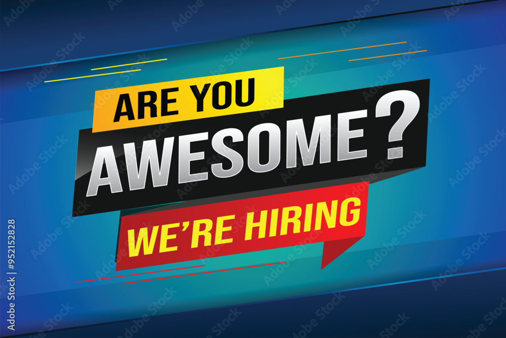 hiring recruitment Join now design for banner poster. are you awesome? lettering with geometric shapes lines. Vector illustration typographic. Open vacancy design template modern concept
hiring recruitment Join now design for banner poster. are you awesome? lettering with geometric shapes lines. Vector illustration typographic. Open vacancy design template modern concept