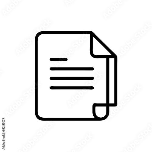 Document icon in black and white line art style