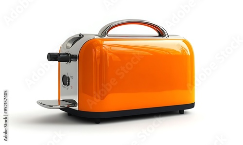 A realisti of a orange toaster isolated on a white background photo