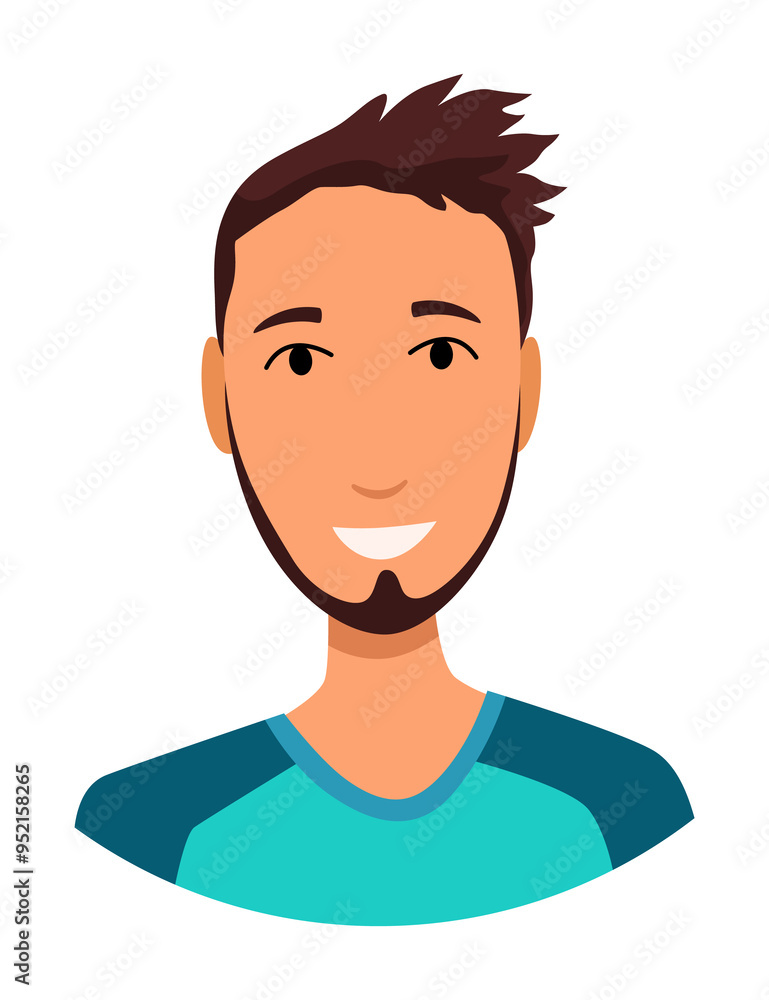 Call center operator avatar without headphone. Online support service assistant. Male customer help manager. illustration of character Call center operator avatar without headphone. Online support service assistant. Male customer help manager. illustration of character