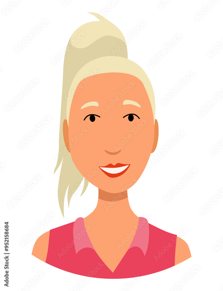 Call center operator avatar without headphone. Online support service assistant. Female customer help manager. illustration of character Call center operator avatar without headphone. Online support service assistant. Female customer help manager. illustration of character