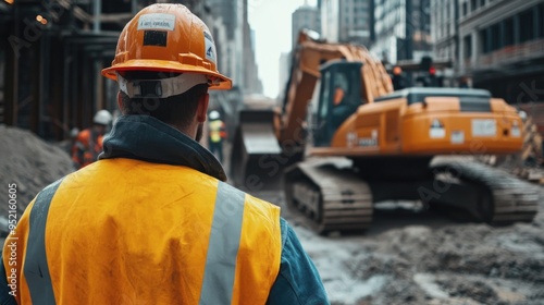 On-site, a construction engineer directs heavy machinery, balancing project management duties with stringent safety protocols.