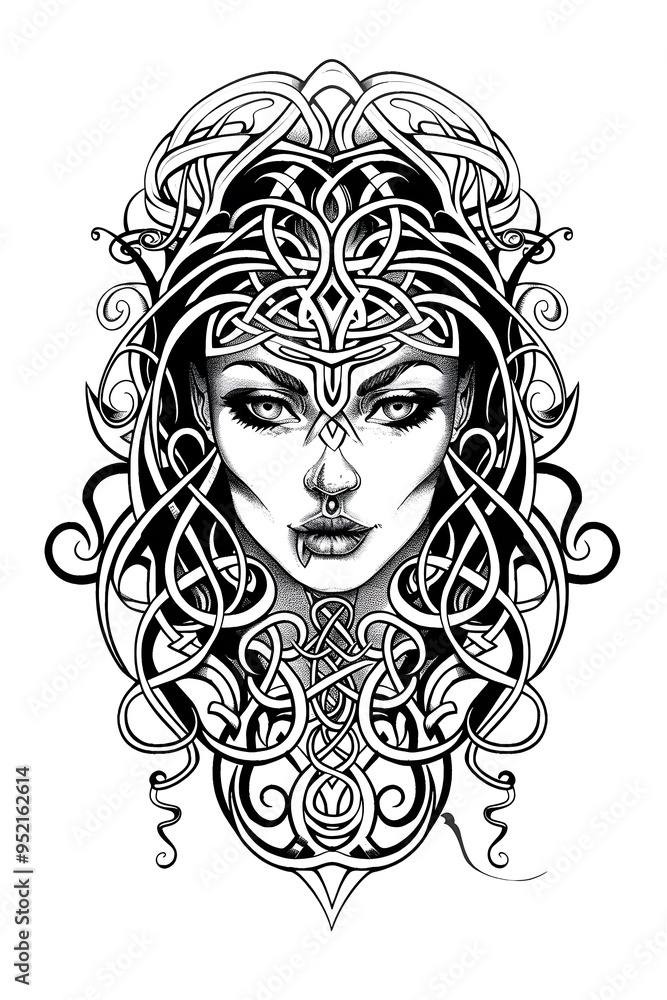 Goddesss Head very simple traditional tattoo flash styles illustration Goddesss Head very simple traditional tattoo flash styles illustration