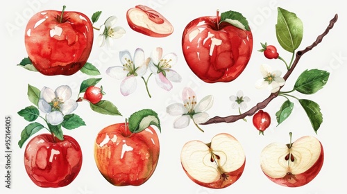 Vector drawing painting illustration of apple fruit