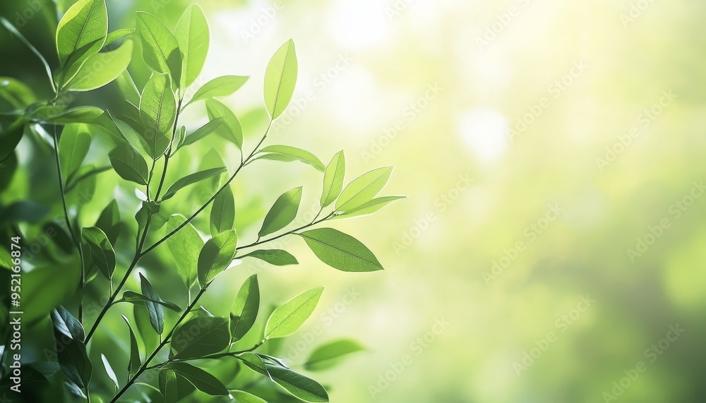 green leaves background with sunlight, copy space green leaves background with sunlight, copy space