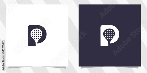 letter p with paddle logo design vector