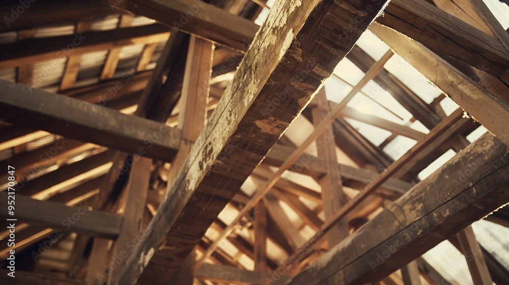 Сonstruction site of house framing in progress, wood texture. Сonstruction site of house framing in progress, wood texture.