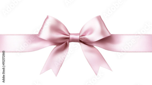 Pink satin ribbon bow isolated 