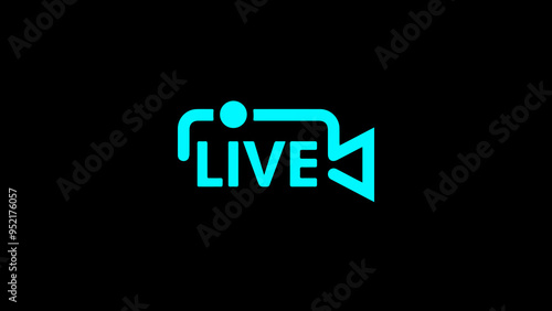 Live Stream sign. Signs and Symbols of Streaming. Live telecast symbol. Live broadcasting buttons and symbols. photo