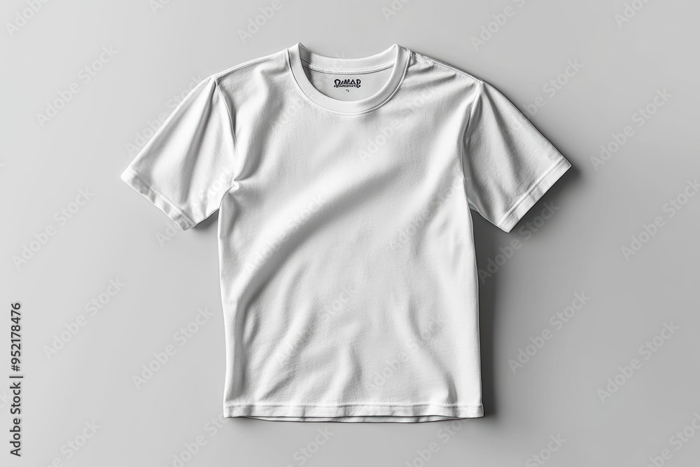 Blank White T-Shirt Mockup on Gray Background. Blank White T-Shirt Mockup on Gray Background.