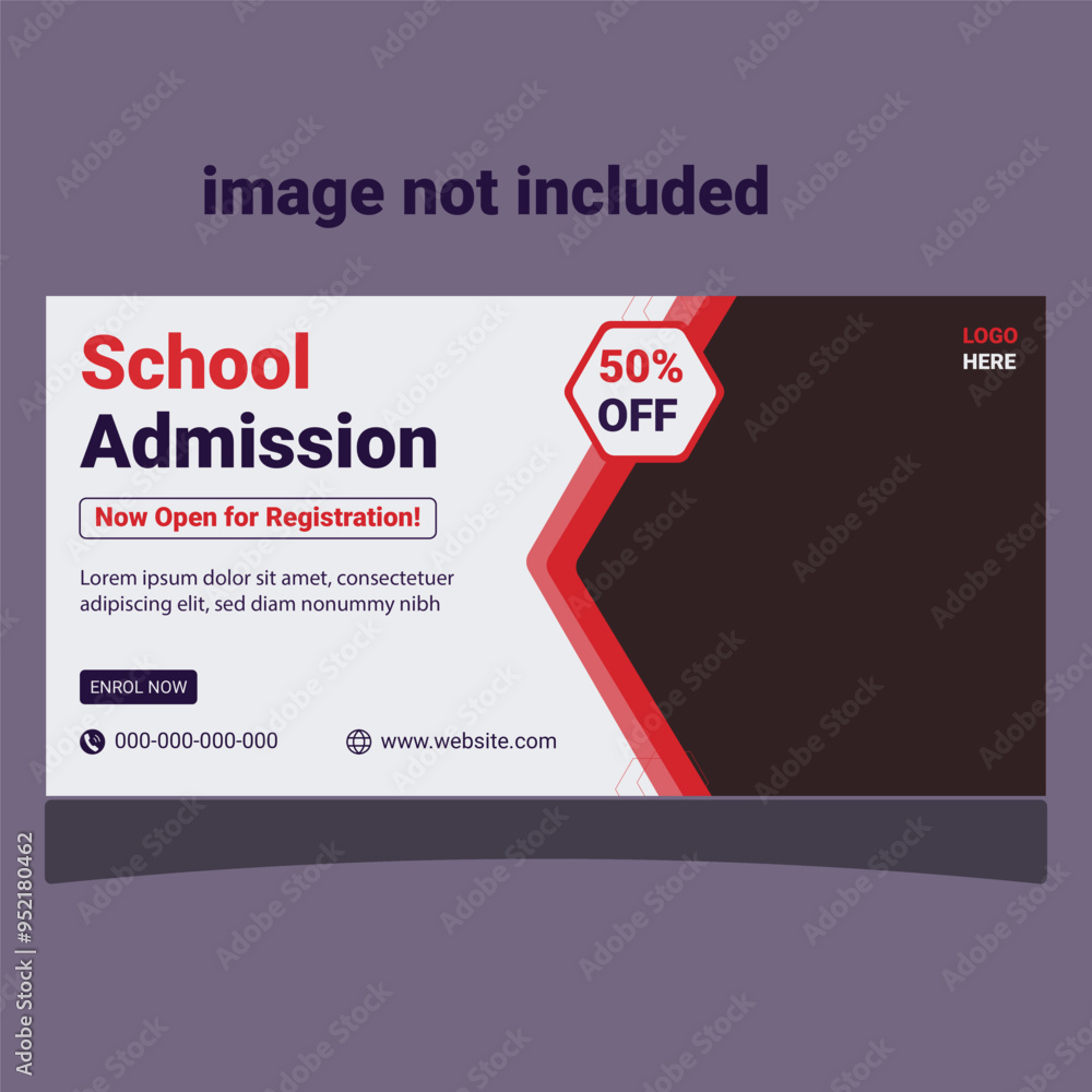 Obraz premium school banner design template