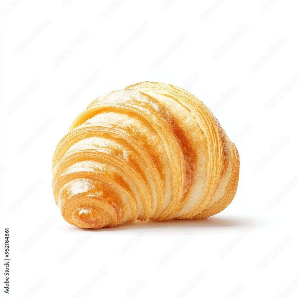 A cute 3D icon of a freshly baked golden croissant with a slightly crispy texture, sitting on a clean white background A cute 3D icon of a freshly baked golden croissant with a slightly crispy texture, sitting on a clean white background