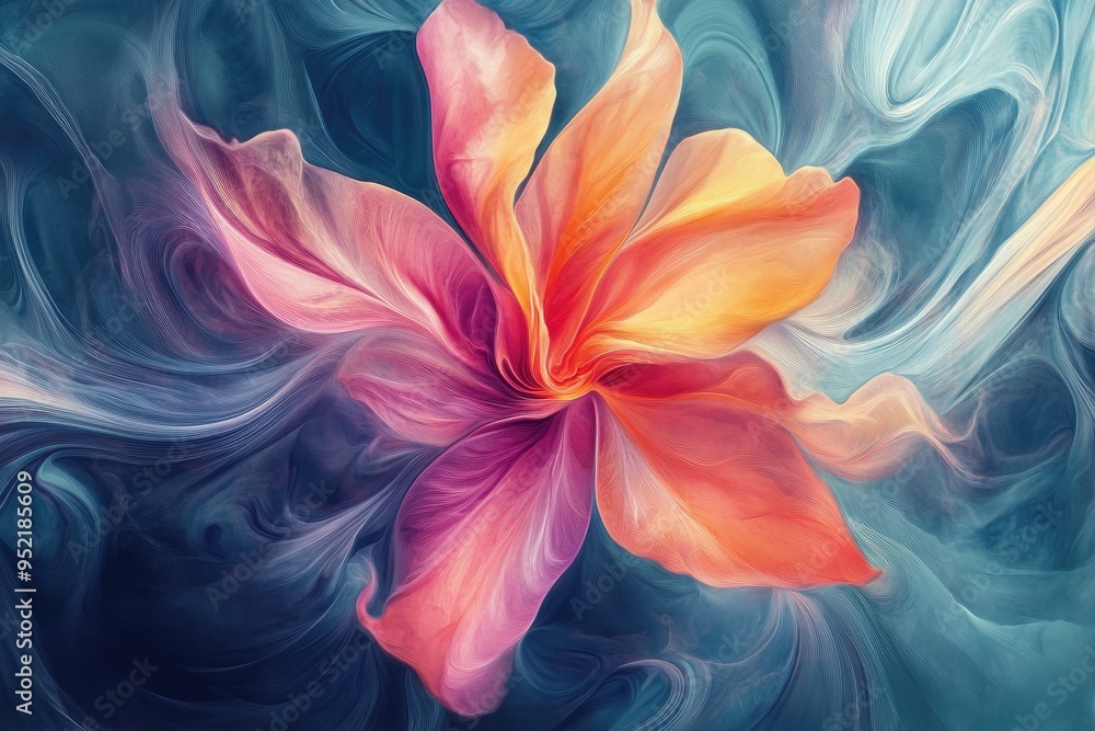 Abstract Flower with Swirling, Layered Petals Abstract Flower with Swirling, Layered Petals