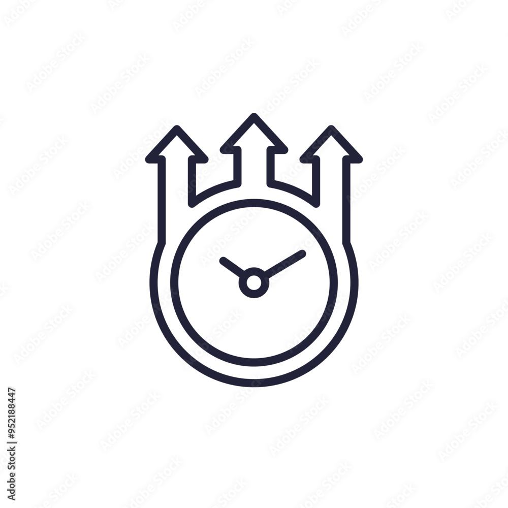 overtime icon, long working hours, line vector overtime icon, long working hours, line vector