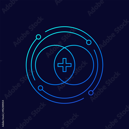 combination or compatibility icon, linear design