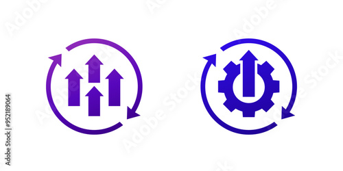 continuous growth and improvement icons