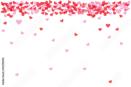 Hearts confetti isolated on white background