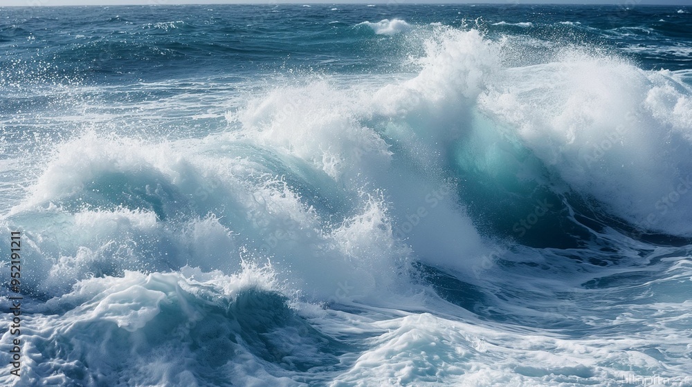 Image of ocean waves crashing against the shore. Image of ocean waves crashing against the shore.