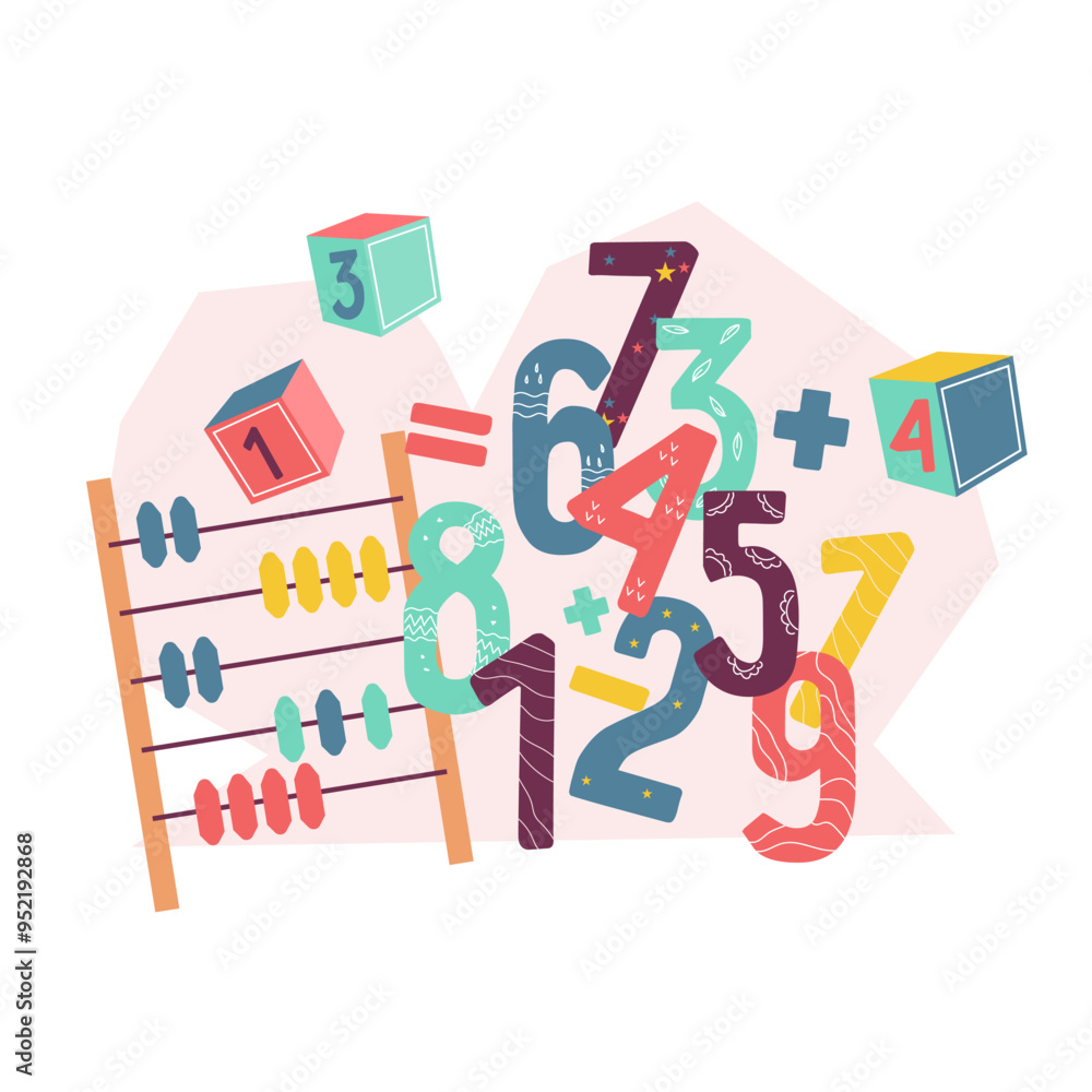 Vetor de Numbers and counting banner design for kids educational ...