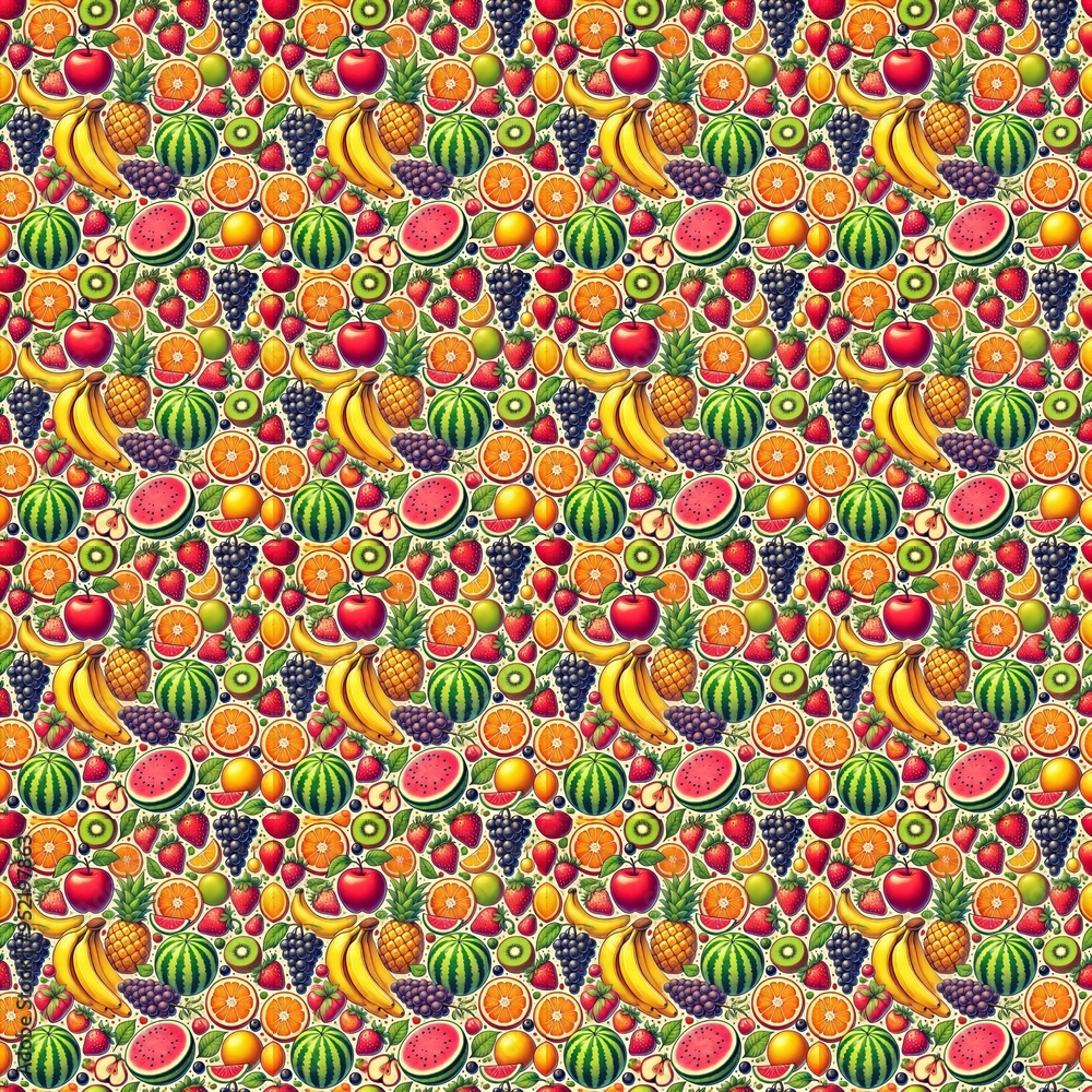 Vibrant Summer Fruit Pattern Vibrant Summer Fruit Pattern
