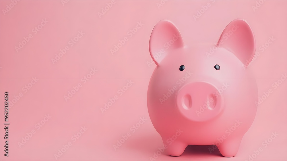 A cute pink piggy bank against a soft pink background, symbolizing savings, finance, and financial planning. A cute pink piggy bank against a soft pink background, symbolizing savings, finance, and financial planning.