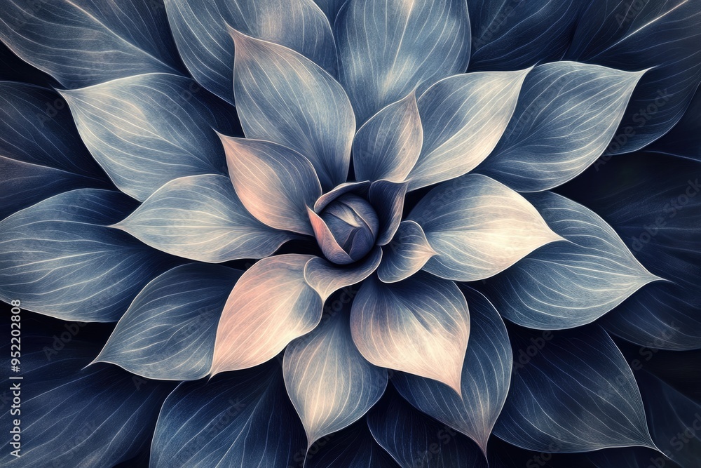 A Close-up of Blue and White Veined Plant Leaves A Close-up of Blue and White Veined Plant Leaves