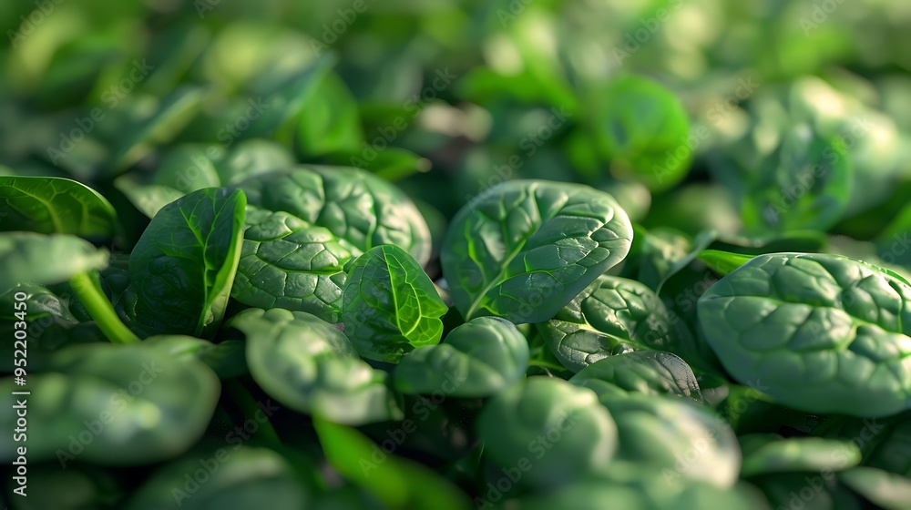 Close-up of fresh spinach leaves growing in the garden, healthy plant background Close-up of fresh spinach leaves growing in the garden, healthy plant background