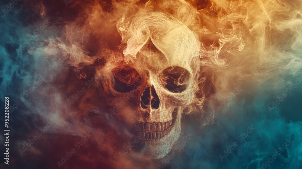 Abstract Digital Art of Skull in Surreal Halloween Smoke
Abstract Digital Art of Skull in Surreal Halloween Smoke