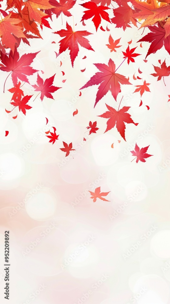 beautiful Red Maple Leaves, falling down, clipping path on natural blur background beautiful Red Maple Leaves, falling down, clipping path on natural blur background