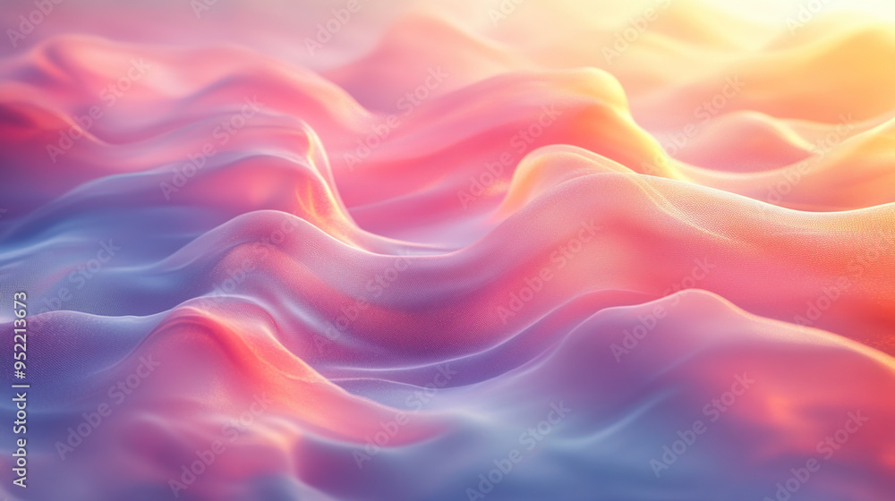 Abstract background with soft pink, blue, and yellow waves. Abstract background with soft pink, blue, and yellow waves.